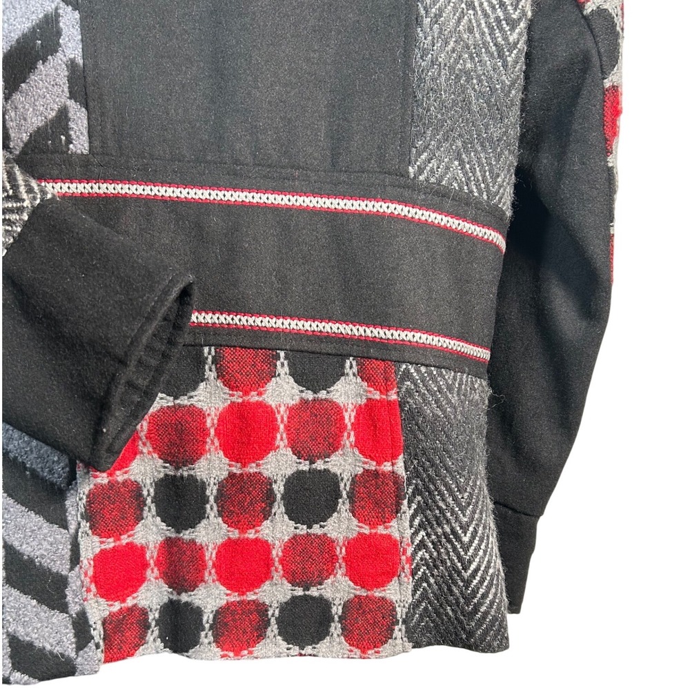 Mirror Image Patchwork Jacket Sz Medium Red Black… - image 4